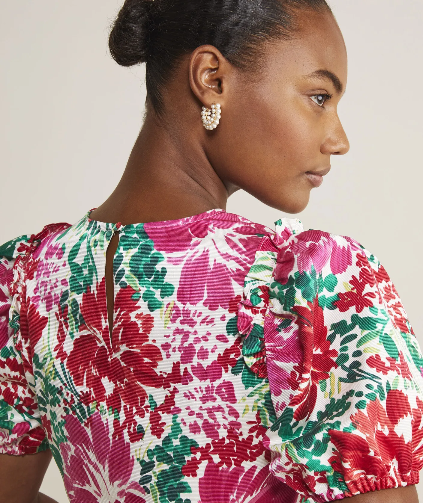 Shirts & Tops<Vineyard Vines Fenwick Floral Puff-Sleeve Top F.Floral - Crimson