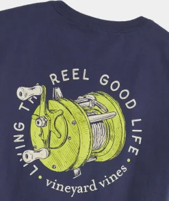 Tees<Vineyard Vines Fishing Reel Short-Sleeve Tee Blue Blazer