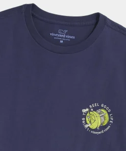 Tees<Vineyard Vines Fishing Reel Short-Sleeve Tee Blue Blazer