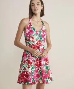 Dresses & Skirts<Vineyard Vines Fit & Flare Mini Dress Brush Floral - Marsh