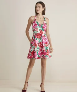 Dresses & Skirts<Vineyard Vines Fit & Flare Mini Dress Brush Floral - Marsh