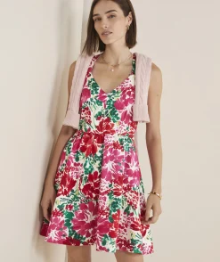 Dresses & Skirts<Vineyard Vines Fit & Flare Mini Dress Brush Floral - Marsh