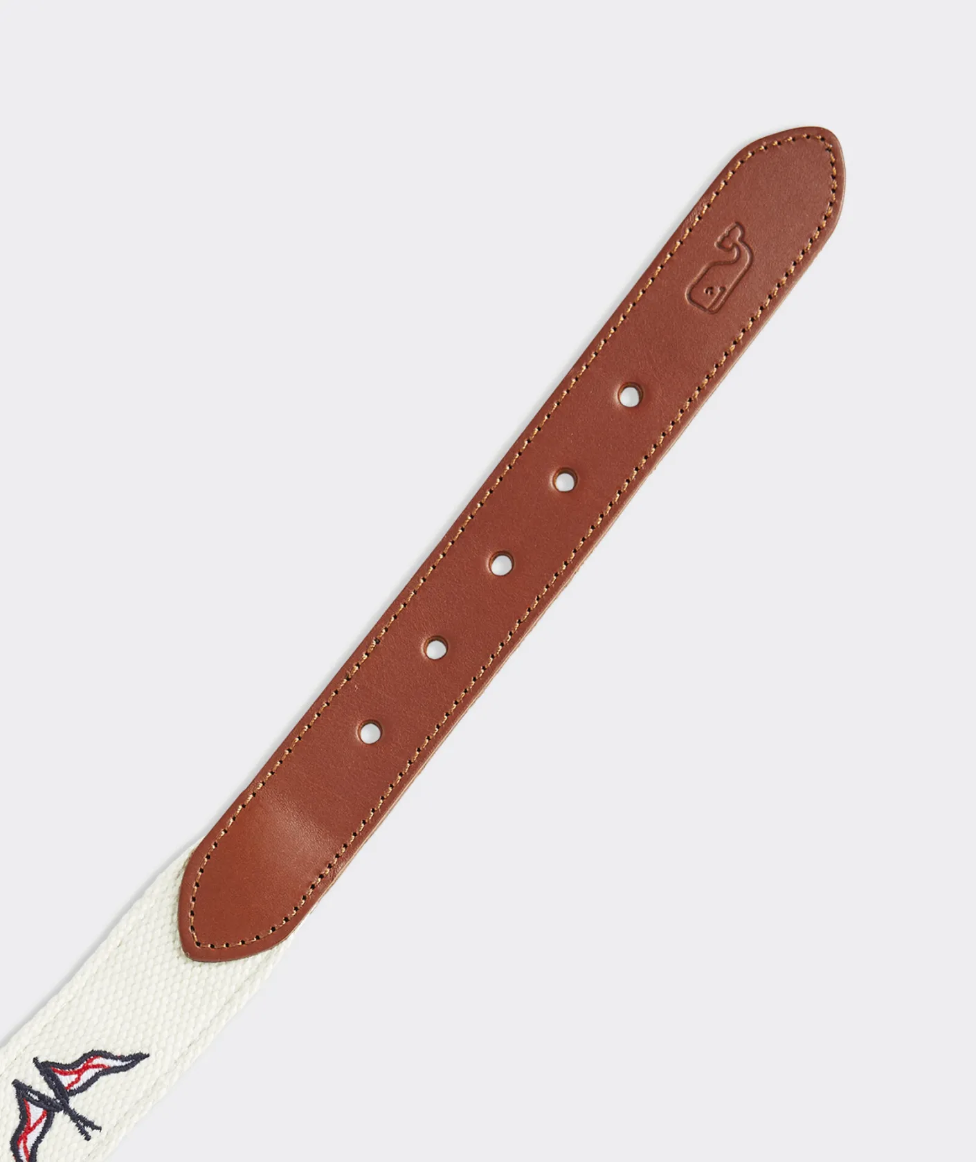 Belts<Vineyard Vines Flags Embroidered Canvas Club Belt Marshmallow