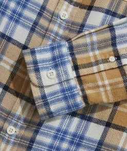 Button-Down Shirts<Vineyard Vines Flannel Plaid Herringbone Workshirt Toasted Almond