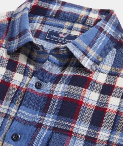 Button-Down Shirts<Vineyard Vines Flannel Plaid Herringbone Workshirt Blue Moon