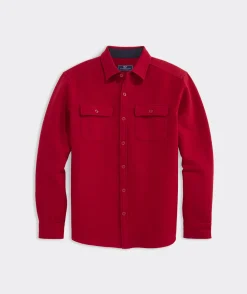 Jackets & Vests|Button-Down Shirts<Vineyard Vines Flannel Shirt Jacket Red Velvet