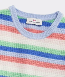 Sweaters|Sweatshirts & Sweatpants<Vineyard Vines Girls' Breton Stripe Mockneck Sweater Iris Heather