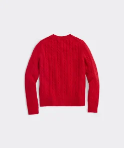 Sweaters<Vineyard Vines Girls' Classic Cable Cardigan Flamingo