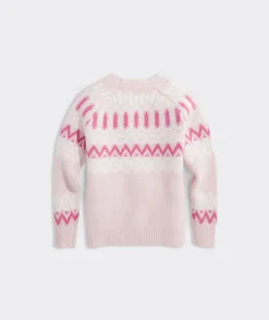 Sweaters|Sweatshirts & Sweatpants<Vineyard Vines Girls' Fair Isle Crewneck Sweater Aqua Ocean