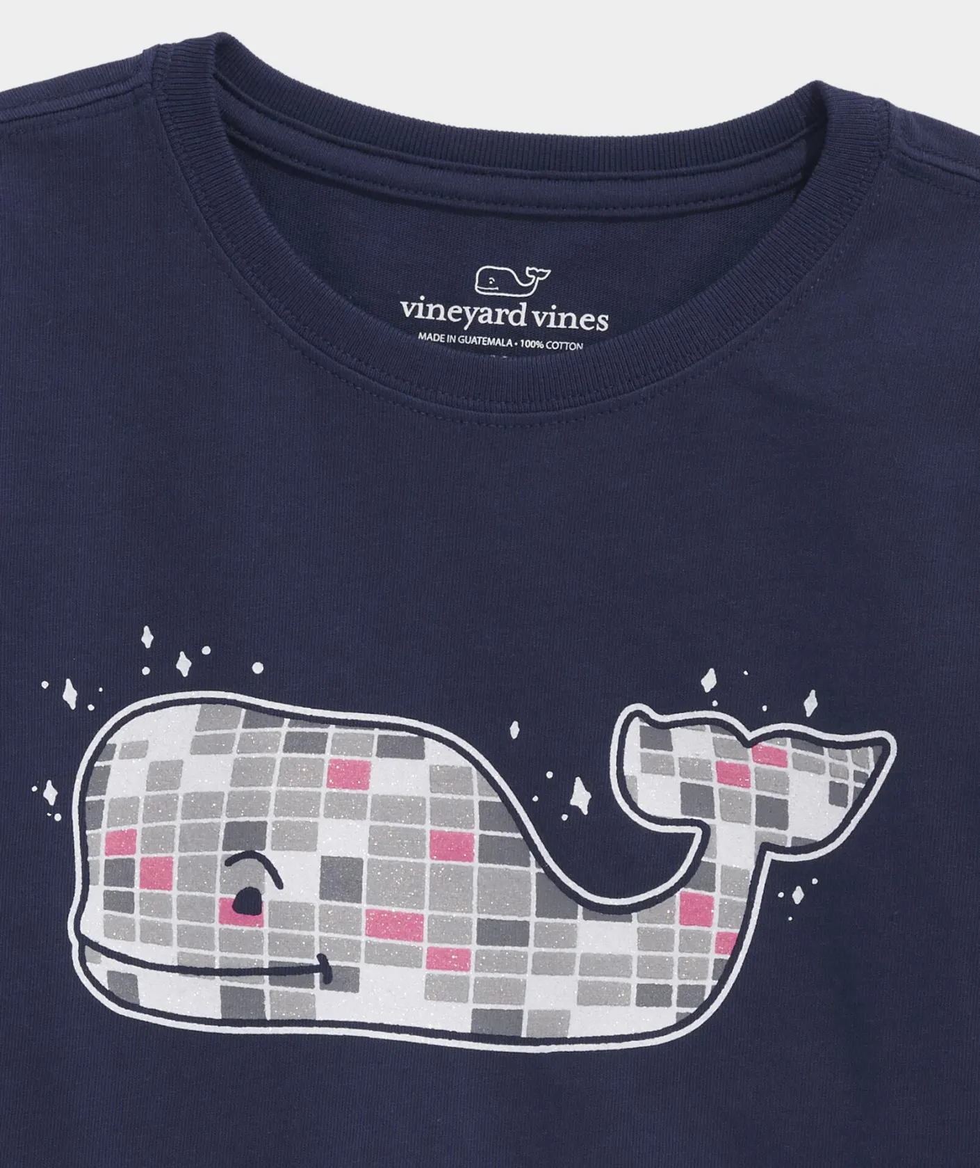 Tops, Tees & Polos<Vineyard Vines Girls' Glitter Ski Whale Long-Sleeve Pocket Tee Calm Waters