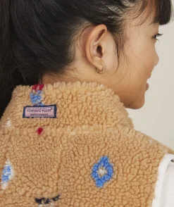 Jackets, Blazers & Vests<Vineyard Vines Girls' Oversized Metallic Puffer Vest Porcelain Blue