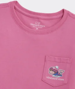 Tops, Tees & Polos<Vineyard Vines Girls' Poplin Button-Down Feeder - Hull Blue