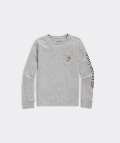 Tops, Tees & Polos<Vineyard Vines Girls' Printed Ruffle Button-Front Top Ivy Floral - Navy v2