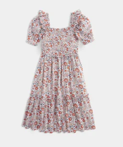 Dresses<Vineyard Vines Girls' Smocked Waist Dress White Cap