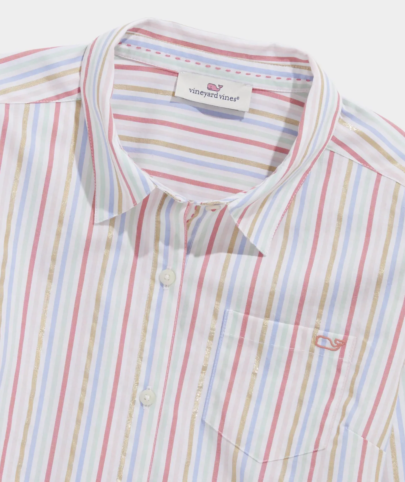 Tops, Tees & Polos<Vineyard Vines Girls' Soft Twill Ruffle Top Royal Stewart- Marsh