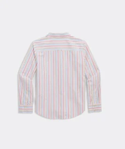 Tops, Tees & Polos<Vineyard Vines Girls' Soft Twill Ruffle Top Royal Stewart- Marsh