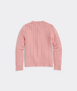 Sweaters<Vineyard Vines Girls' Striped Waffle Crewneck Sweater Calm Waters