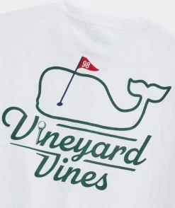 Tees<Vineyard Vines Golf Flag Short-Sleeve Tee White Cap