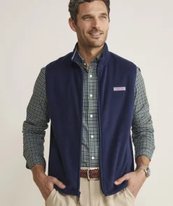 Jackets & Vests<Vineyard Vines Harbor Fleece Vest Nautical Navy