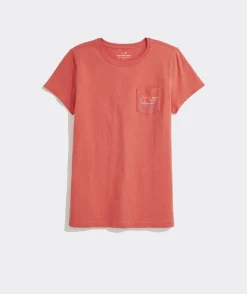 Tees<Vineyard Vines Heathered Vintage Whale Short-Sleeve Pocket Tee Tide Blue Heather