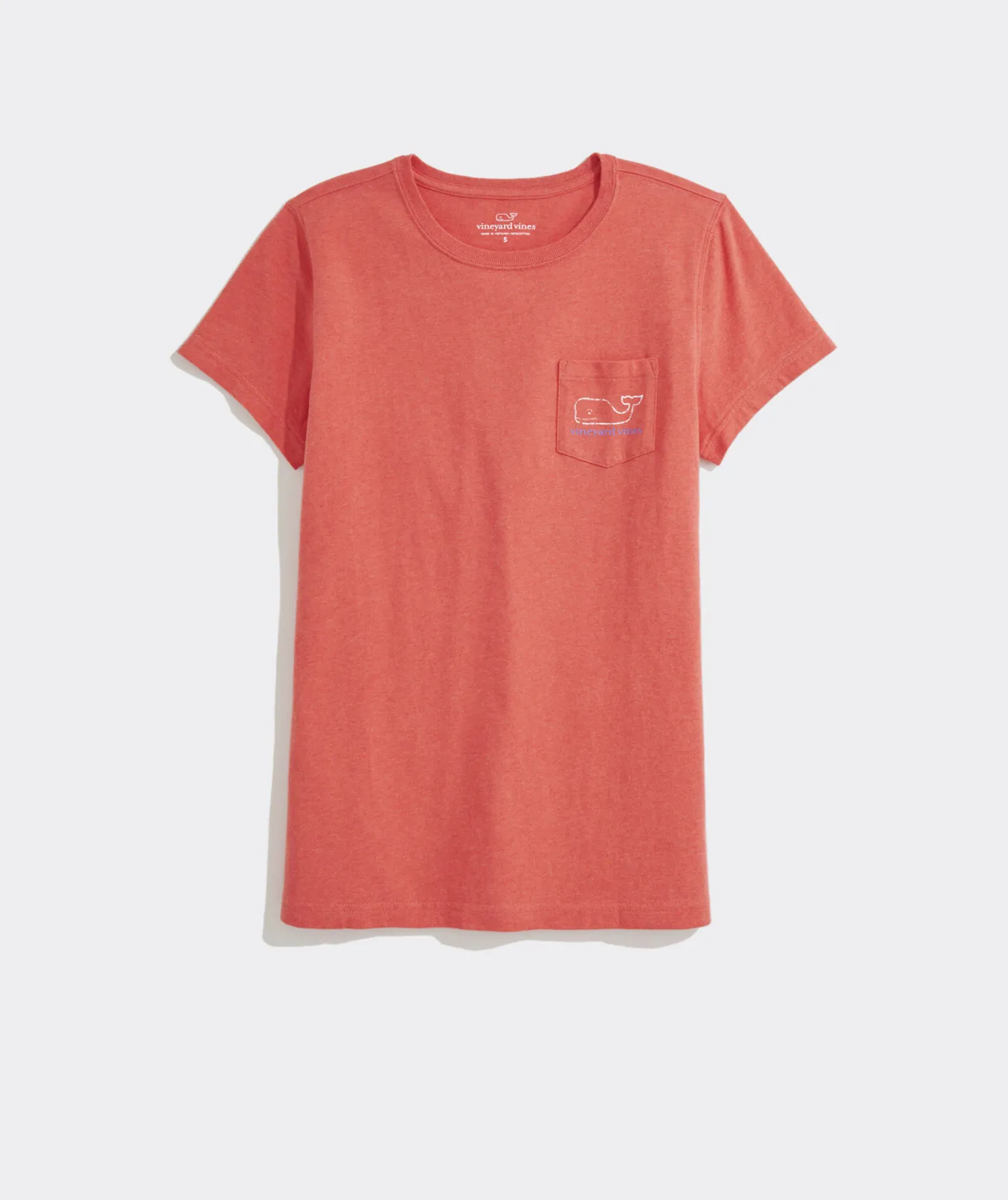 Tees<Vineyard Vines Heathered Vintage Whale Short-Sleeve Pocket Tee Tide Blue Heather