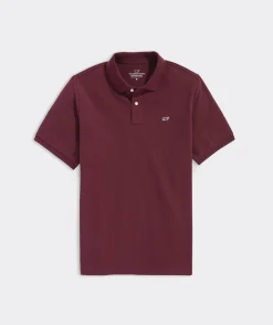 Polos<Vineyard Vines Heritage Pique Polo Crimson