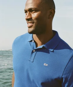 Polos<Vineyard Vines Heritage Pique Polo Maritime Blue