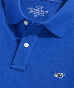 Polos<Vineyard Vines Heritage Pique Polo Maritime Blue