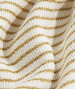 Tees<Vineyard Vines Heritage Striped Ribbed Turtleneck BStripe - SMetallic