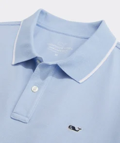 Polos<Vineyard Vines Heritage Tipped Pique Polo Jake Blue