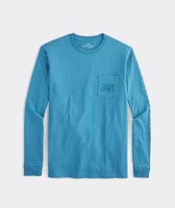 Tees<Vineyard Vines Hockey Take The Shot Long-Sleeve Pocket Tee Larkspur
