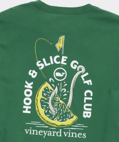 Tees<Vineyard Vines Hook & Slice Golf Club Short-Sleeve Tee Turf Green