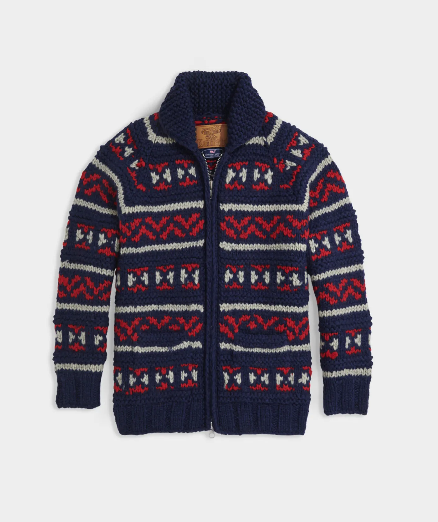 Sweaters<Vineyard Vines Kanata Hand Knit Wool Cowichan Nautical Navy