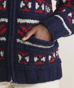 Sweaters<Vineyard Vines Kanata Hand Knit Wool Cowichan Nautical Navy