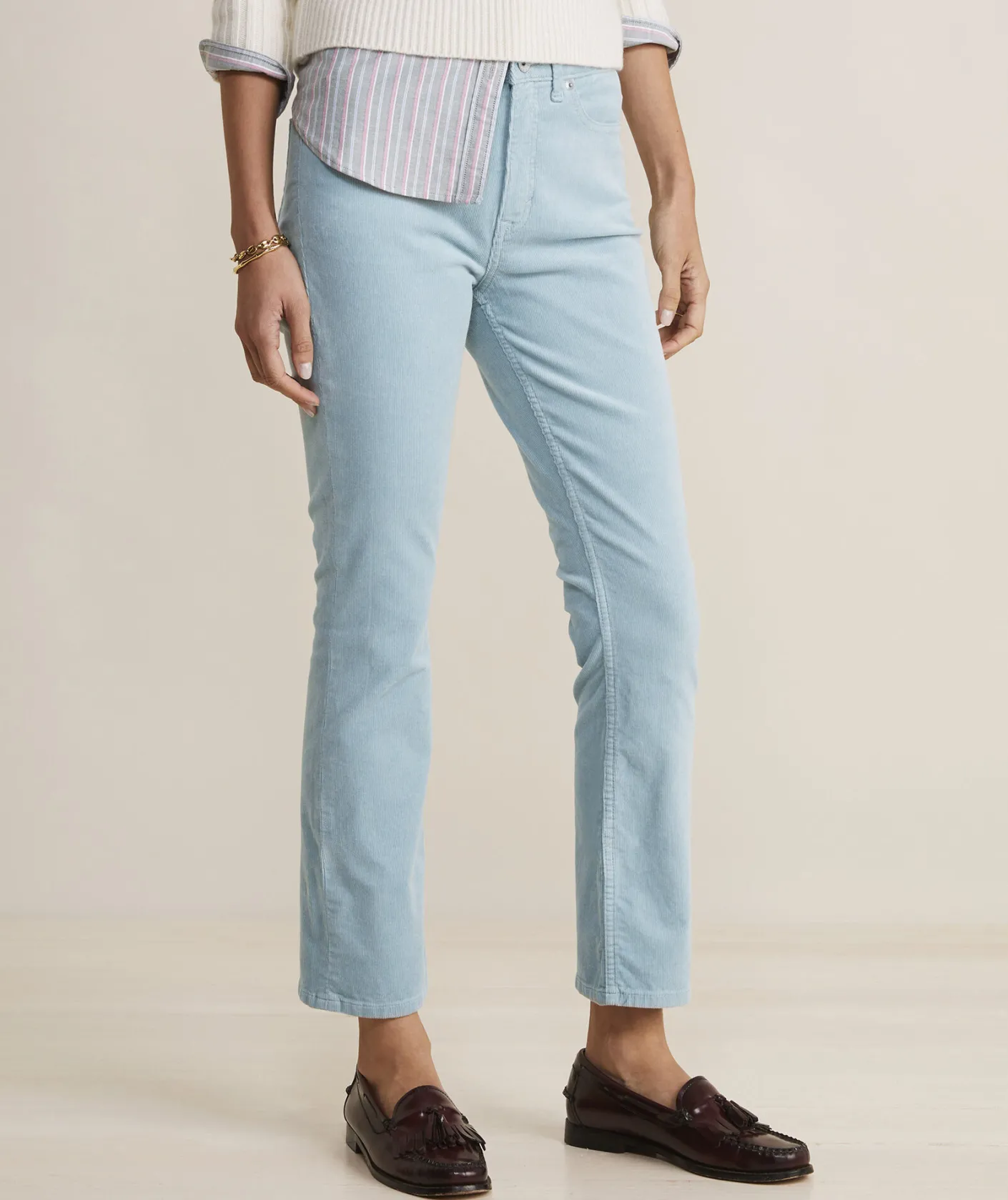 Pants & Denim<Vineyard Vines Kick Flare Mid-Rise Corduroy Pants Stone