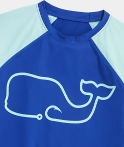 Swim & Cover-Ups|Swim & Rashguards<Vineyard Vines Kids' Raglan Rashguard Airy Blue