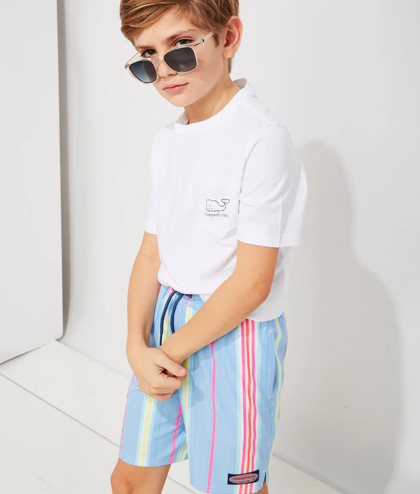Tees<Vineyard Vines Kids' Vintage Whale Short-Sleeve Pocket Tee Blue Blazer