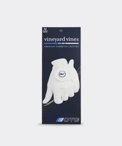 Hats<Vineyard Vines Leather Whale Dot Golf Glove Right Hand White Cap