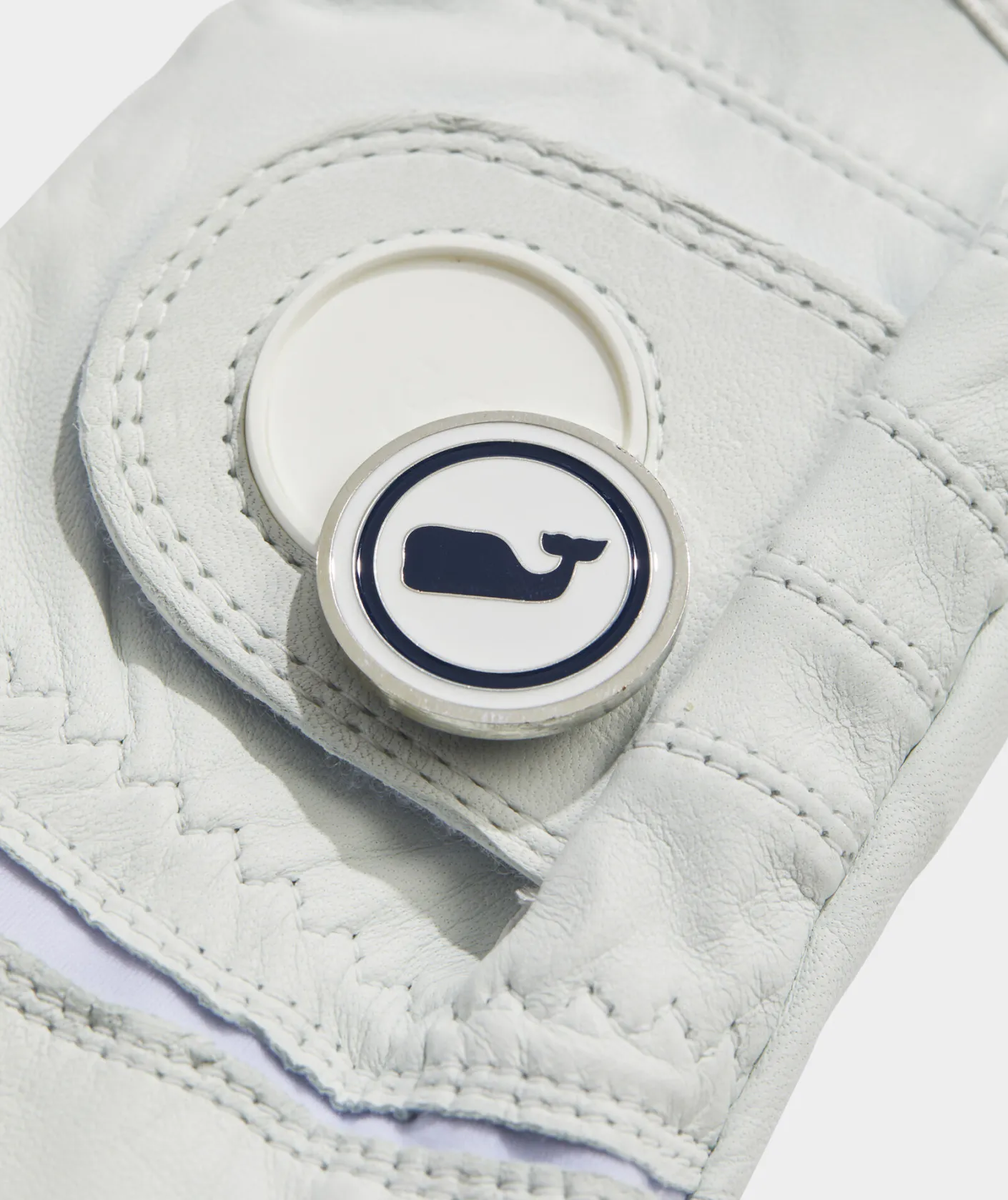Hats<Vineyard Vines Leather Whale Dot Golf Glove Left Hand White Cap