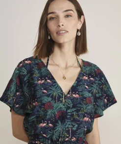 Womens|Shirts & Tops<Vineyard Vines Linen Button-Down Feeder - Rum/White