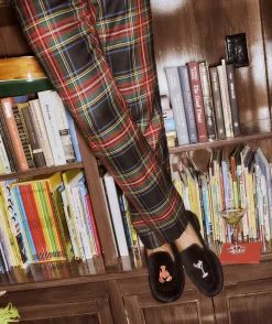 Shoes & Socks<Vineyard Vines Men's Stubbs & Wootton Velvet Holiday Venetian Loafers Jet Black