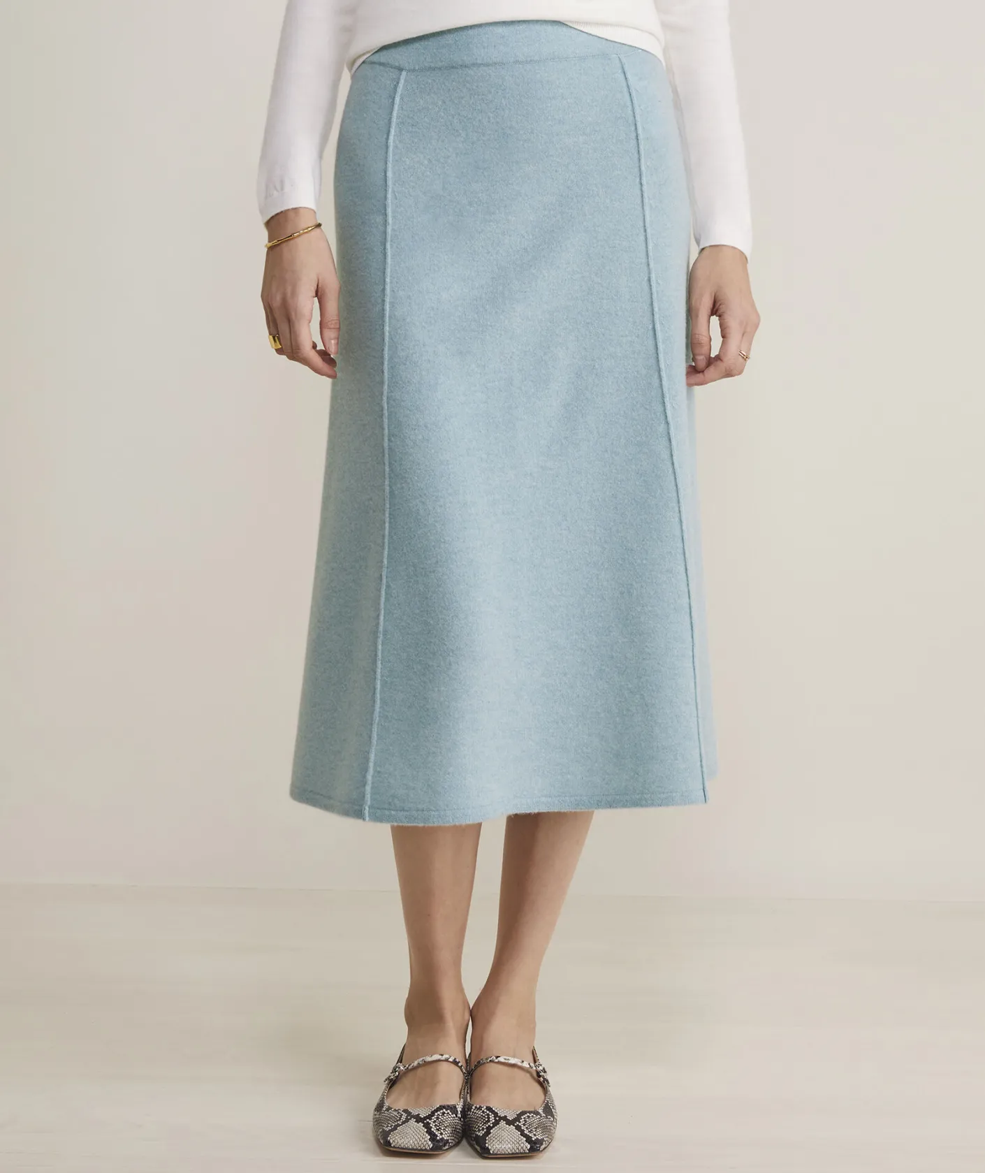 Dresses & Skirts<Vineyard Vines Merino Wool Midi Skirt Porcelain Blue