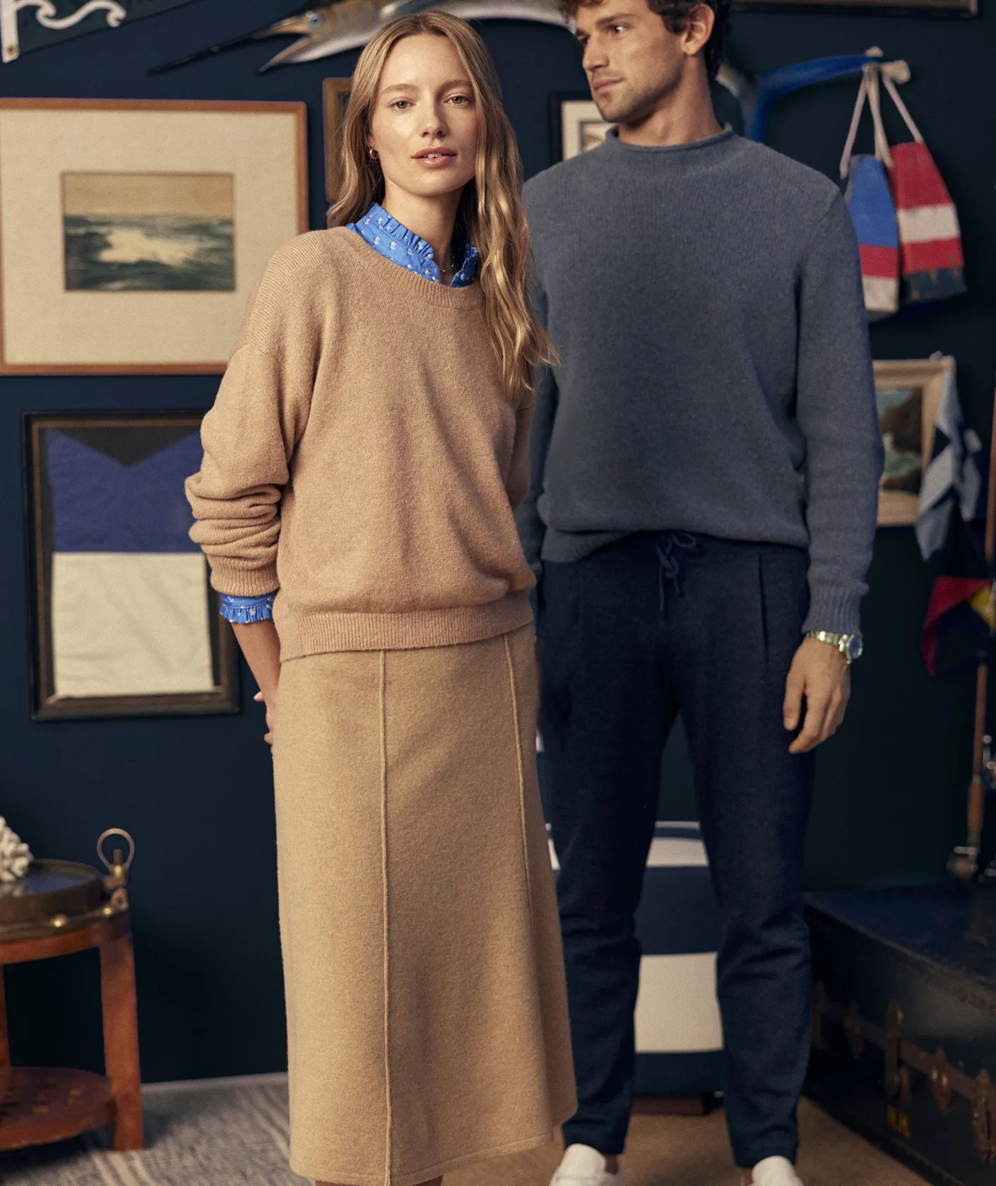 Dresses & Skirts<Vineyard Vines Merino Wool Midi Skirt Camel Heather