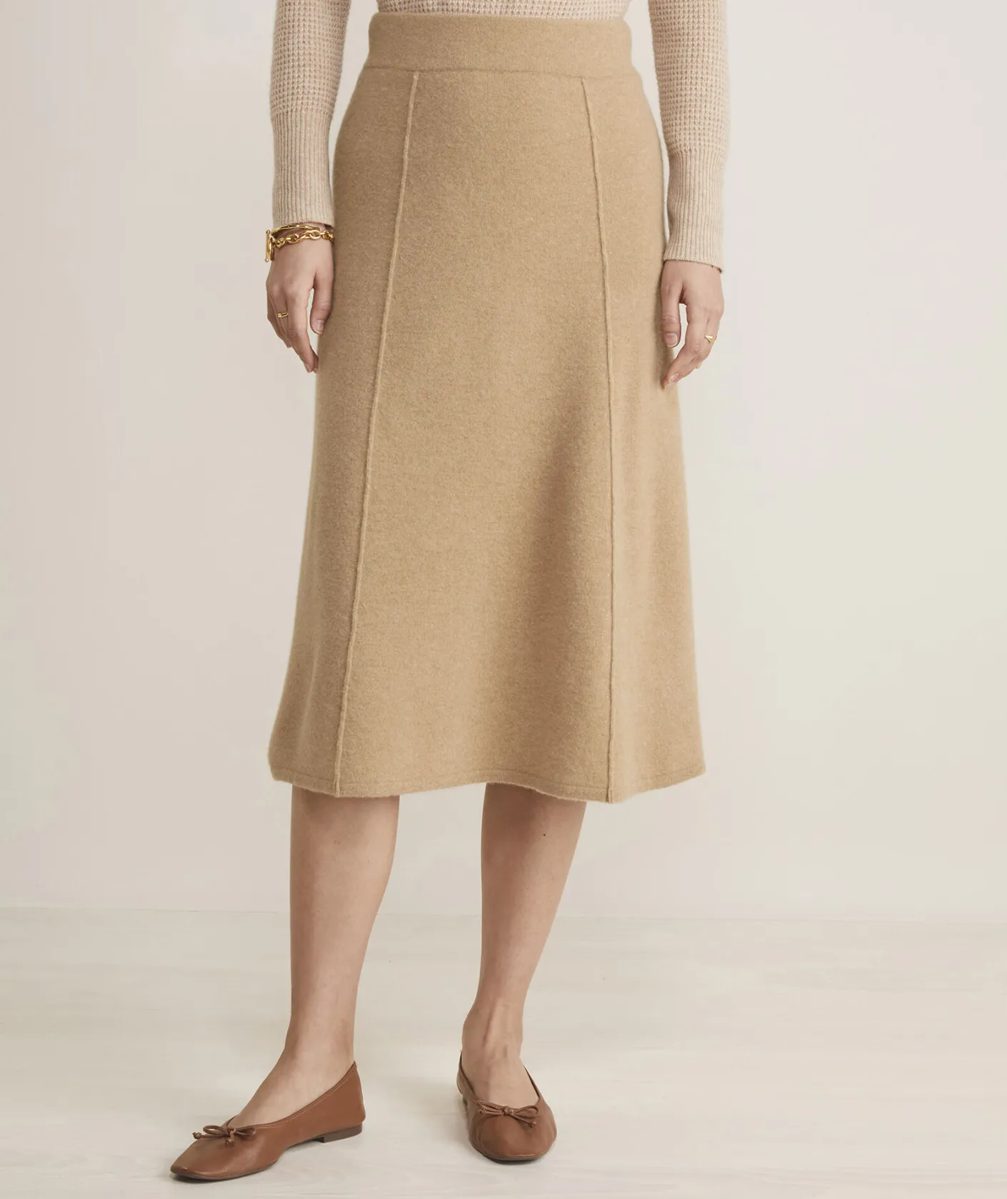 Dresses & Skirts<Vineyard Vines Merino Wool Midi Skirt Camel Heather