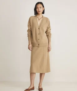 Dresses & Skirts<Vineyard Vines Merino Wool Midi Skirt Camel Heather