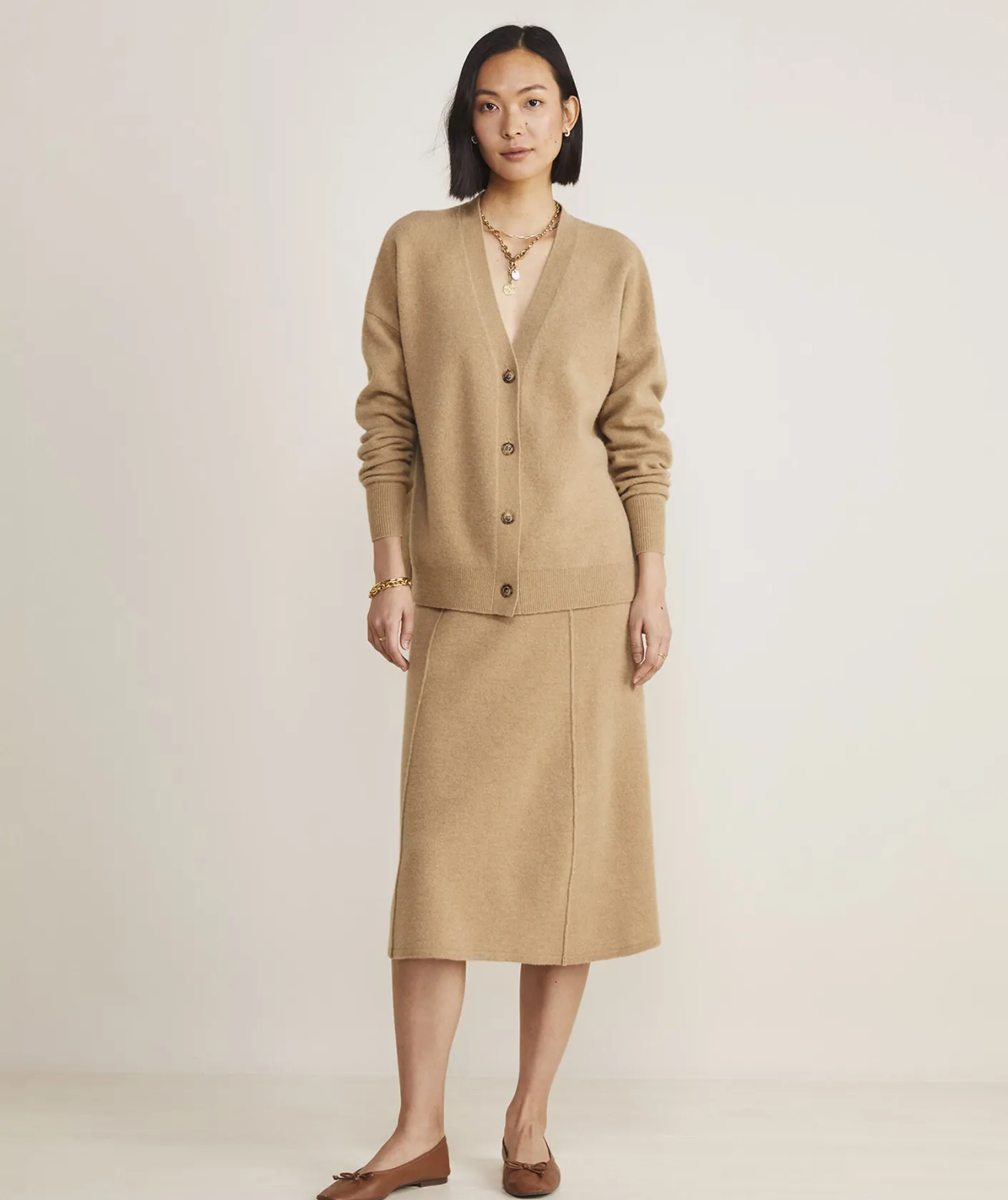 Dresses & Skirts<Vineyard Vines Merino Wool Midi Skirt Camel Heather