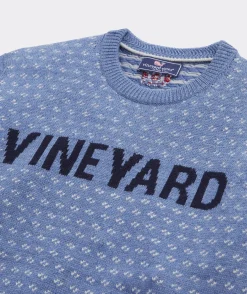 Sweaters<Vineyard Vines Merino Wool Vineyard Crewneck Sweater Blue Moon