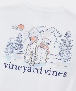 Tees<Vineyard Vines Mountain Dogs Long-Sleeve Pocket Tee White Cap