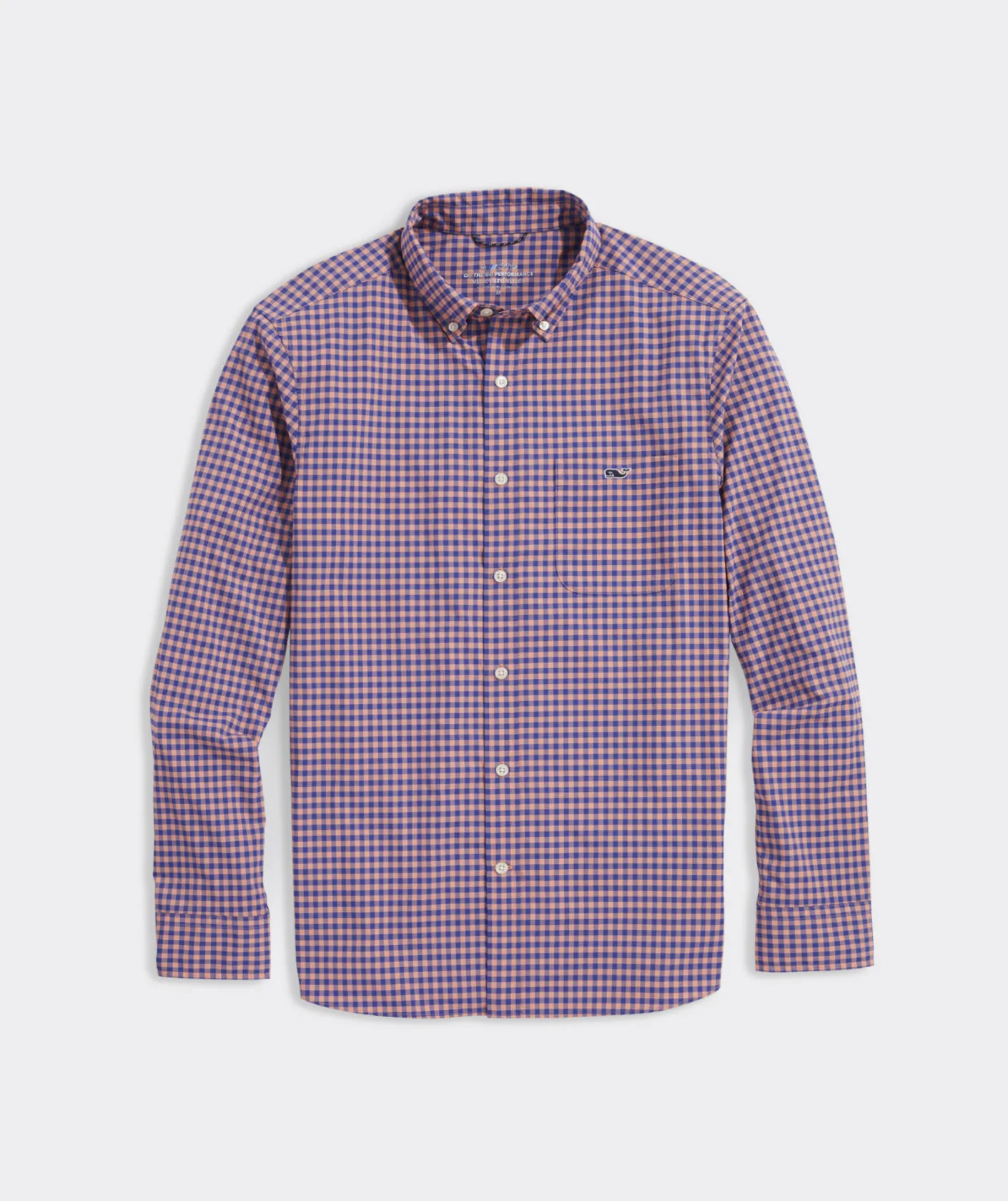 Button-Down Shirts<Vineyard Vines On-The-Go Nylon Gingham Shirt Ging Tequila Sunrise