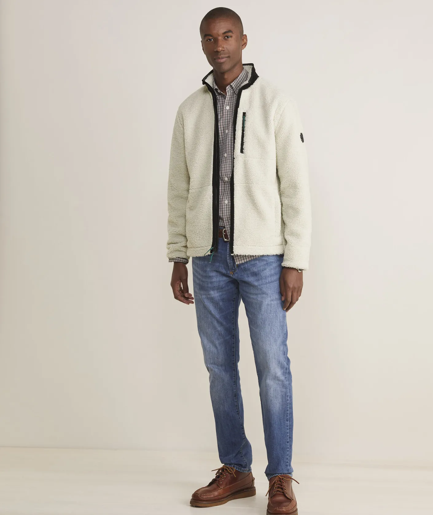 Jackets & Vests<Vineyard Vines On-The-Go Sherpa Full-Zip Jacket Stone
